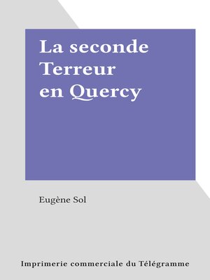 cover image of La seconde Terreur en Quercy